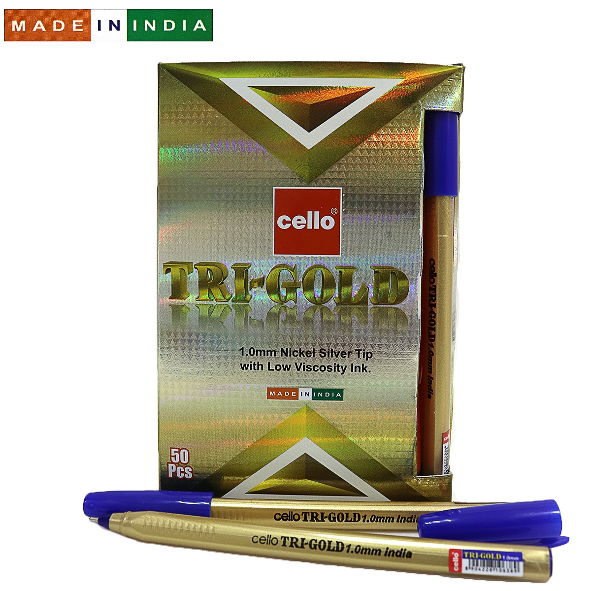 Ручка Cello Original "Tri-mate-GOLD" 1.0мм син. 50/Box (ID#1049914119 ...