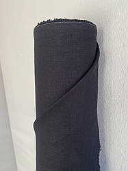 Чорна лляна тканина, 50% льону та 50% бавовни, колір 948/147