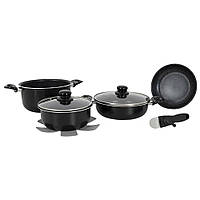 Набор посуды 7 предметов Cookware Set induction Black Gimex 6977222