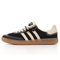 Женские кроссовки Adidas Samba x Wales Bonner Pony Tonal Core Black White IE0580, адидас самба валес бонер