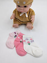 Дитячі шкарпетки стрейчеві ONEY асорті з дрібними квіточками для новонароджених 3 пар/уп
