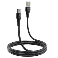 Дата-кабель Proove Double Way Weft USB (тато) - Type-C (тато) 1m Black 2.4A