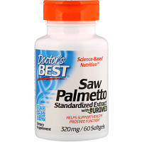 Травы Doctor's Best Со Пальметто, Экстракт, Saw Palmetto, 320 мг, 60 капсул (DRB-00082) - Топ Продаж!