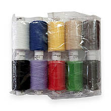 Нитки швейні кольорові №40 поліестер набір асорті 10/уп
