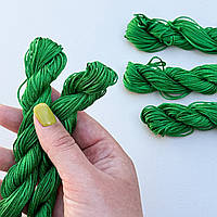 Нейлоновий зелений шнур 1мм 20м для браслетів, прикрас, макраме, нитки для макраме