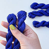 Нейлоновый шнур электрик 1мм 20м для браслетов Шамбала, украшений, синие нитки для макраме