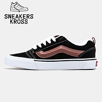 Жіночі кеди Vans KNU Skool Black Brown White, Стильні кеди Ванс Олд Скул чорного кольору