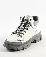 Кросівки жіночі шкіряні Alssy  67135-1С сіра підошва