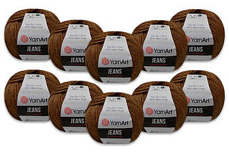 Упаковка YarnArt Jeans, Коричневий No40, 10 шт.