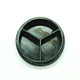 Таблетниця на 3 відділення, кругла, знак радиції, чорна, фото 5