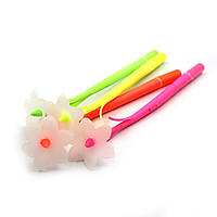 Ручка дитяча гель синя "Квітка" корпус мен.колір/сонце,PVCуп,mix,12шт/етикетка