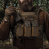 Одинарний еластичний підсумок під магазини АК/АR відкритого типу. Кріплення MOLLE. Койот., фото 6