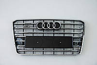 Решетка радиатора Audi A8 2014-2017год Черная с хромом (в стиле W12) от xata.shop