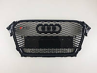Решетка радиатора Audi A4 2011-2015год Черная с емблемой QUATTRO (в стиле RS) от xata.shop