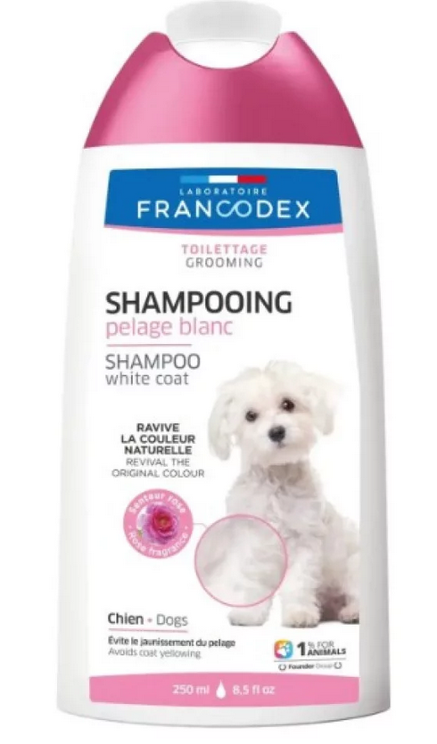 Laboratoire Francodex White Coat шампунь для собак з білою шерстю з запахом троянди 250 мл