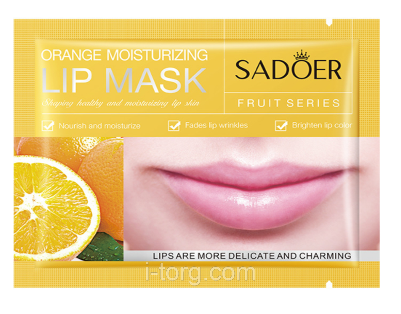 Патчі гідрогелеві для губ з екстрактом апельсина SADOER Orange Moisturizing Lip Mask, 8 г.