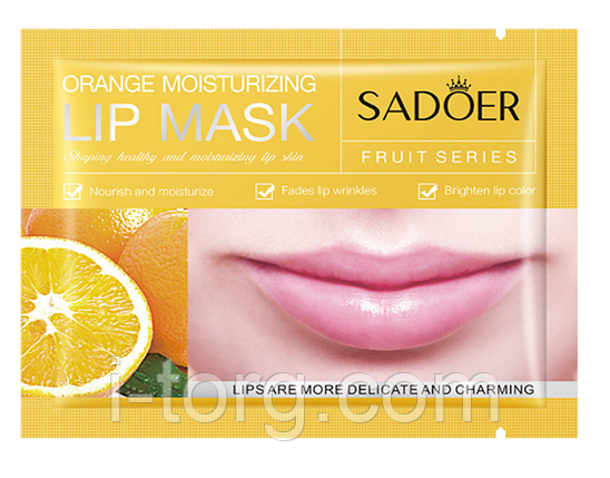 Патчі гідрогелеві для губ з екстрактом апельсина SADOER Orange Moisturizing Lip Mask, 8 г., фото 1