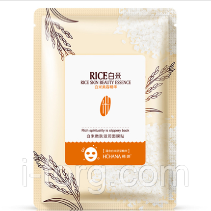 Тканинна маска з екстрактом ферментованого рису HCHANA White Rice Skin Beauty Mask, 30г., фото 1