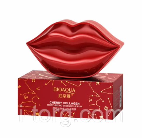 Патчі для губ Bioaqua Cherry Collagen Moisturizing Essence Lip Film, 60