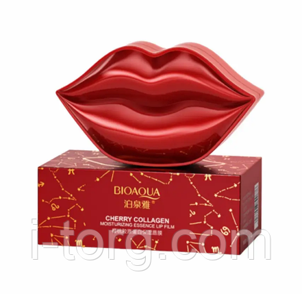 Патчі для губ Bioaqua Cherry Collagen Moisturizing Essence Lip Film, 60, фото 1