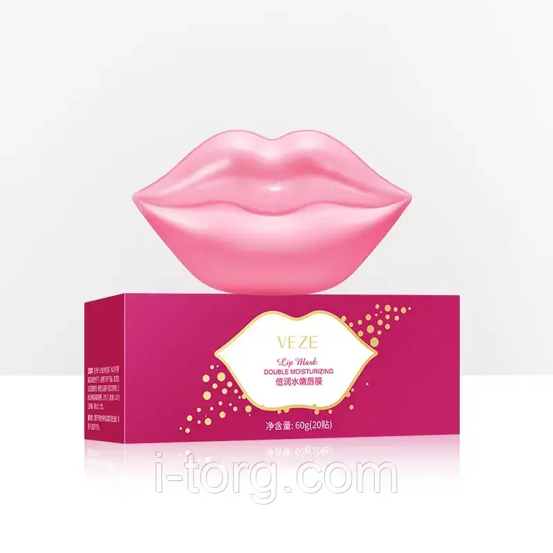 Маска патчі для губ з гіалуроновою кислотою у банку Veze Double Moisturizing Lip Mask, 60г.