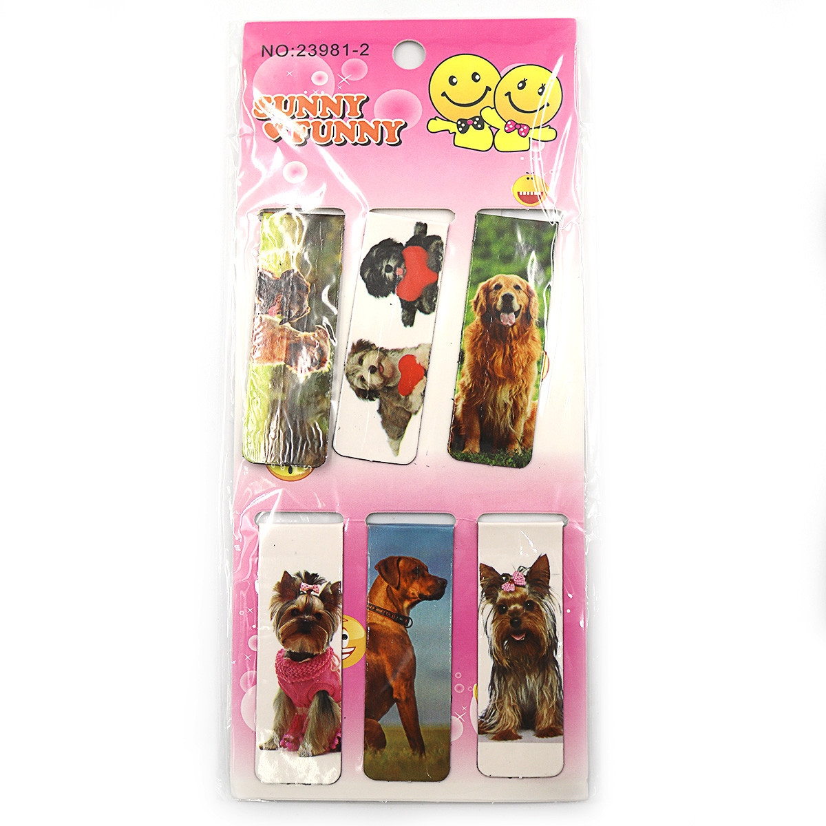 Закладка-магніт "Собачки" 6 шт., 2*12 см, mix, 1 шт./етик.