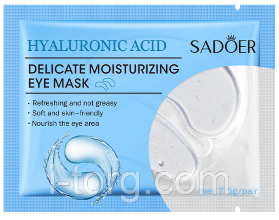 Патчі під очі зволожуючі Sadoer Hyaluronic Acid, 7.5г., фото 1