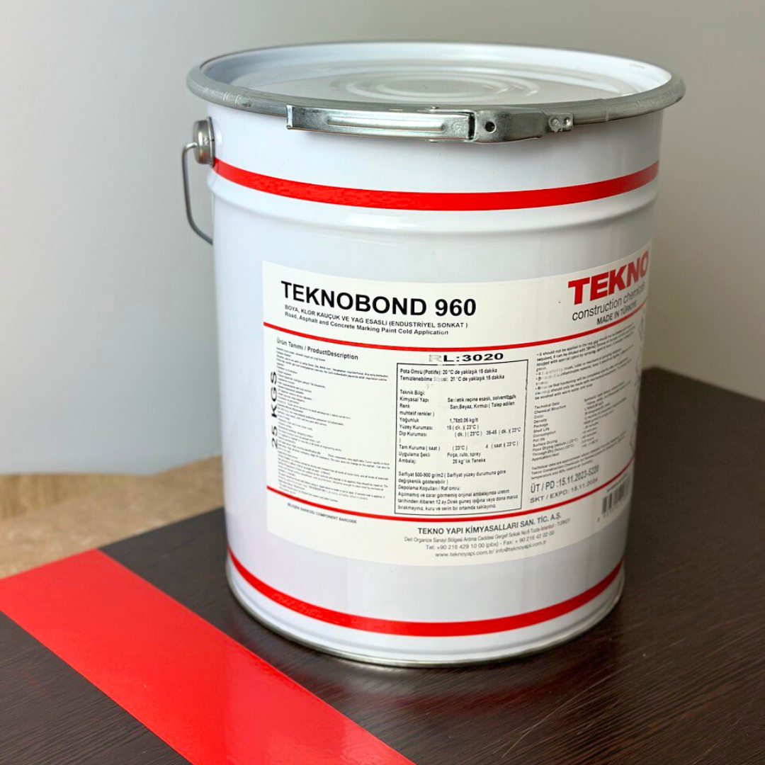 Фарба для дорожньої розмітки, бетону та асфальту Teknobond 960 25 кг (Червона)