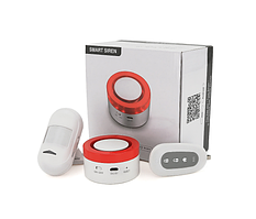 Автономна Wi Fi Сигналізація YOSO Smart Alarm W00 (Сирена +датчик руху + датчик двері + Пульт дистанційного керування ) Tuya