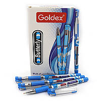 Ручка масляна Goldex Butterfly #1271 Індія Blue 0,7 мм з грипом
