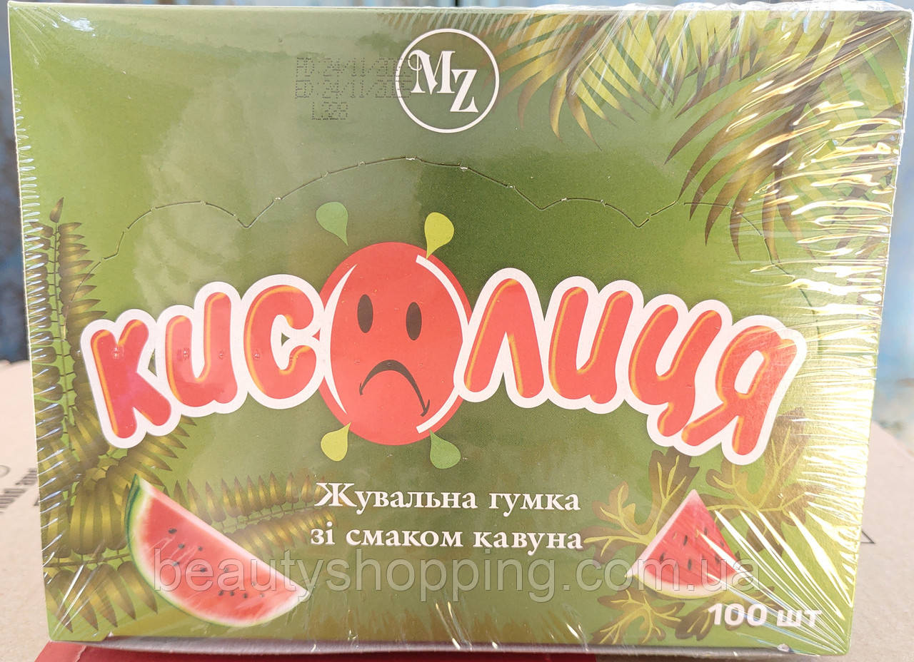 Кислиця жувальна гумка зі смаком кавуна 100 штук