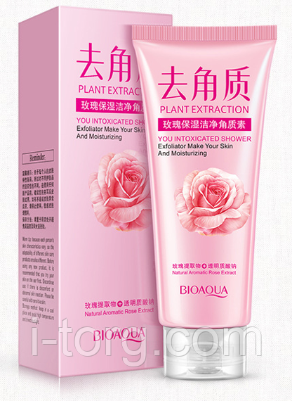 Пілінг для обличчя з екстрактом троянди Bioaqua Plant Extraction Natural Aromatic Rose Extract, 120 г.
