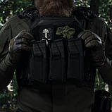 Одинарний еластичний підсумок під магазини АК/АR відкритого типу. Кріплення MOLLE. Чорний., фото 4