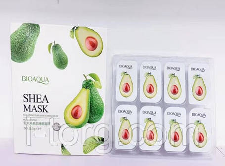 Нічна маска для обличчя з маслом та авокадо Ши Bioaqua Shea Butter Beauty Sleep Mask, 8*5г., фото 2