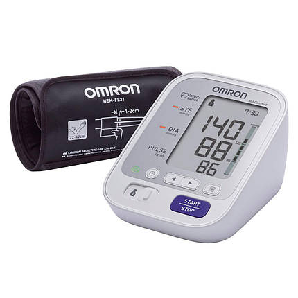 Автоматичний тонометр Omron M3 Comfort (HEM-7134-E) з унікальною манжетою Intelli Wrap + Адаптер S, фото 1