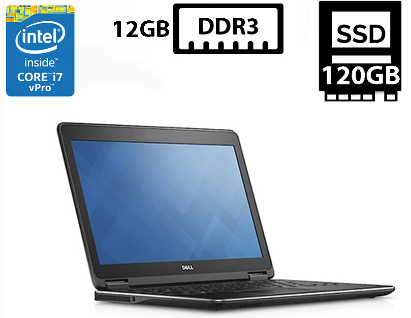 Ноутбук Dell Latitude E7440/14”IPS(1920x1080)/Intel Core i7-4600U 2.10GHz/12GB DDR3/SSD 120GB/Intel HD Graphics