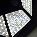 🌟Вуличний ліхтар на сонячній батареї із датчиком руху Solar Wall Lamp акумуляторний 1800 мАг 100 LED, фото 3