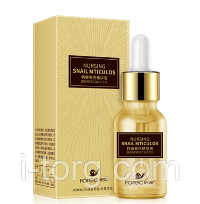 Сироватка з муцином равлики та гіалуроновою кислотою Rorec Nursing Snail Mticulos, 15 мл.