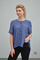 Женская блуза (р. M L) L, Синій