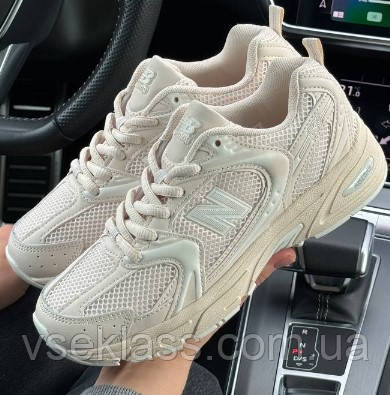 New Balance 530 Abzorb Biege кроссовки бежевые женские сетка кожа Нью ...