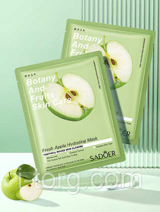Тканинна маска для обличчя з екстрактом яблука Sadoer, 25 г, фото 1