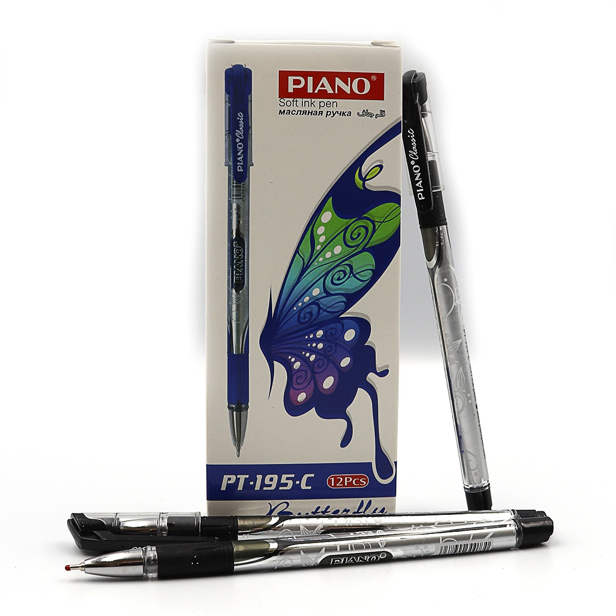 Ручка масло "Piano" "Classic" черн, 12шт/етик