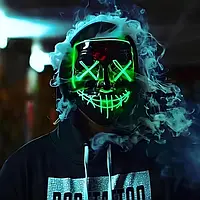 Неоновая маска . Светящаяся маска судная ночь Led Mask