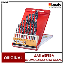 Набір свердел по дереву KWB Діаметр 3 - 10 мм 8 шт Хромованадієва сталь