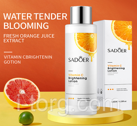 Освітлюючий лосьйон для обличчя з вітаміном С Sadoer, 120 мл., фото 1