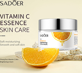Крем для обличчя, що омолоджує і освітлює, Sadoer з вітаміном С, 50 г.