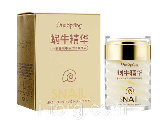 Омолоджуючий крем для обличчя з муцином равлика One Spring Snail Cream, 60 г.
