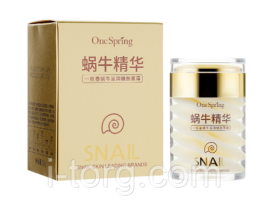 Омолоджуючий крем для обличчя з муцином равлика One Spring Snail Cream, 60 г., фото 1