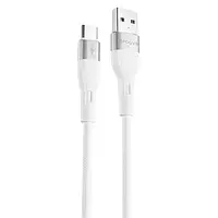 Дата-кабель Proove Light Silicone USB(тато)-Type-C(тато) 1m White 2.4A