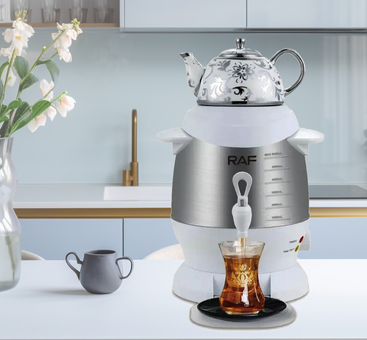 Электрический самовар 2 в 1 RAF R 7II5 электросамовар на 6 литров с ...